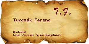 Turcsák Ferenc névjegykártya
